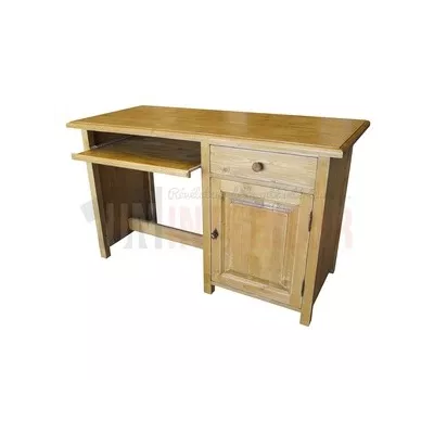 Bureau informatique repose-pied en pin massif - Work