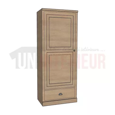 Meuble placard à balais sur mesure en chêne massif