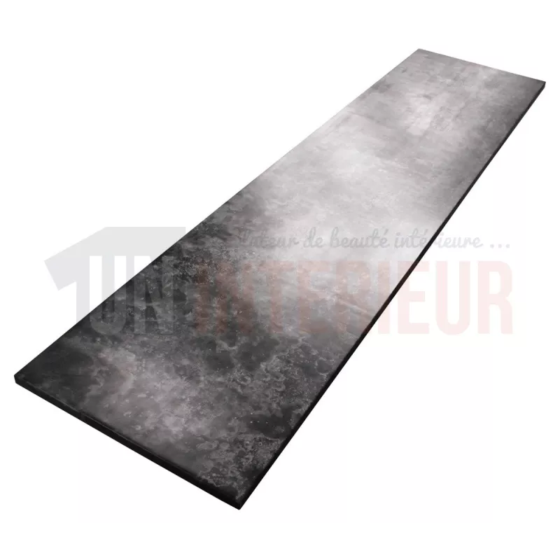 Grand plan de travail en zinc véritable "marbré" sur mesure - Zinc d'art
