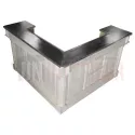 Comptoir de bar d'angle 180cm x 180cm en pin massif et zinc - Chester