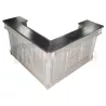 Comptoir de bar d'angle 180cm x 180cm en pin massif et zinc - Chester