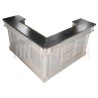 Comptoir de bar d'angle 180cm x 180cm en pin massif et zinc - Chester