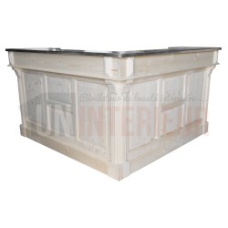 Comptoir de bar d'angle 180cm x 180cm en pin massif et zinc - Chester