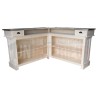 Comptoir de bar d'angle 180cm x 180cm en pin massif et zinc - Chester