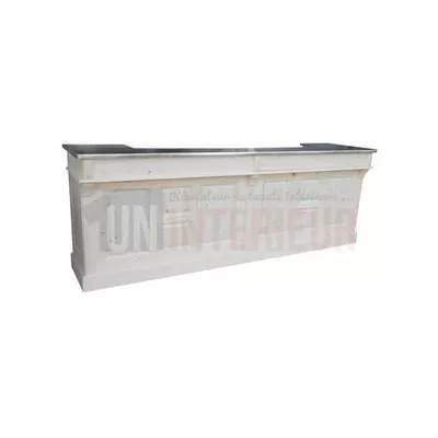 Comptoir de bar d'angle 180cm x 180cm en pin massif et zinc - Chester