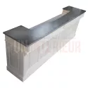 Grand comptoir de bar en pin massif de 300cm de large - Chester