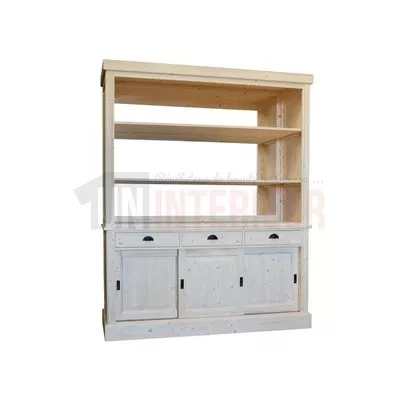 Grand comptoir de bar en pin massif de 300cm de large - Chester
