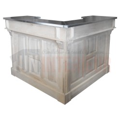 Comptoir de bar d'angle 140cm x 140cm en chêne massif - Chester