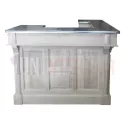Comptoir de bar d'angle 140cm x 140cm en chêne massif - Chester