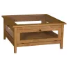 Table basse collectionneur en pin massif carrée - Glossy