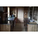Ensemble plans de travail en zinc avec intégrations pour deux éviers et plaque - Zinc classique