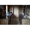 Ensemble plans de travail en zinc avec intégrations pour deux éviers et plaque - Zinc classique