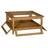Table basse collectionneur en pin massif carrée - Glossy