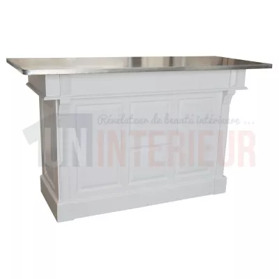 Ilot de cuisine haut en pin massif 180cm - Chester