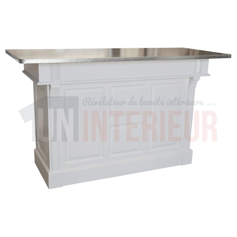 Ilot de cuisine haut en pin massif 180cm - Chester