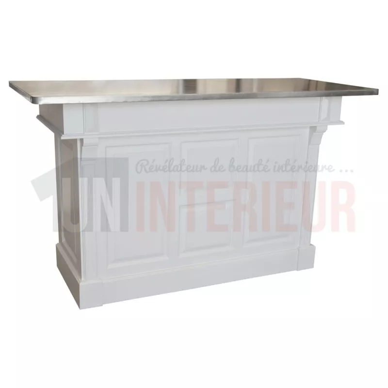Ilot de cuisine haut en pin massif 180cm - Chester