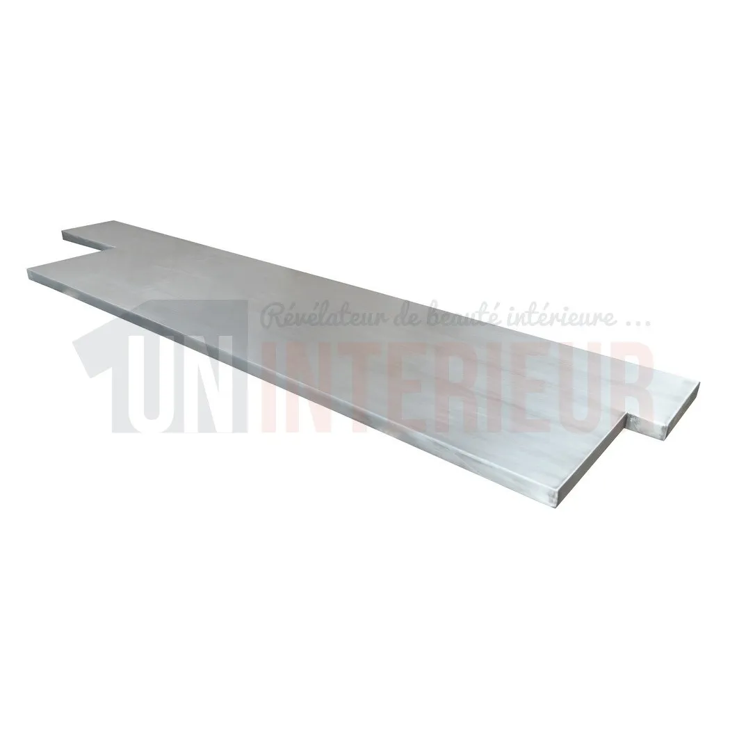 Plan de travail de cuisine en zinc 247 X 65 cm avec découpes- Zinc classique