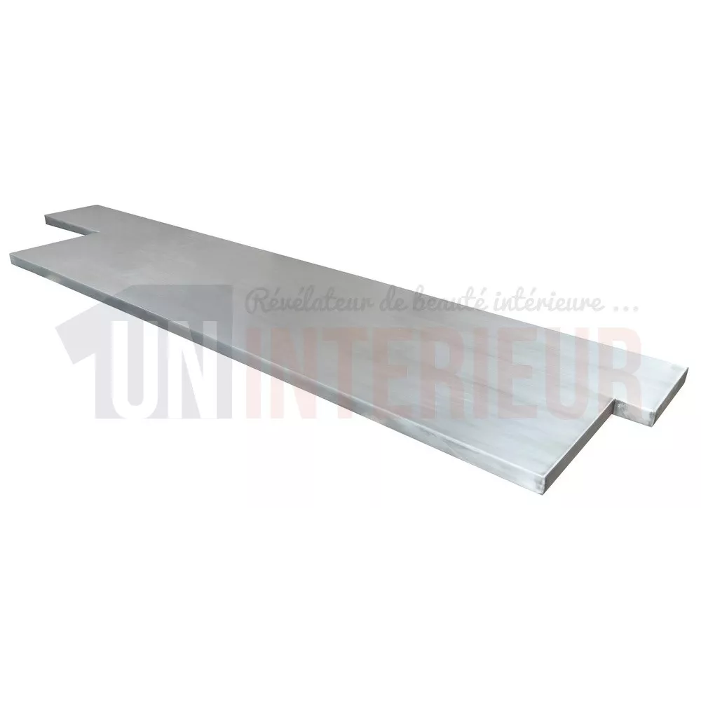 Plan de travail de cuisine en zinc 247 X 65 cm avec découpes- Zinc classique