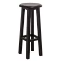 Tabouret de bar en pin massif assise ronde et sans dossier - Chester