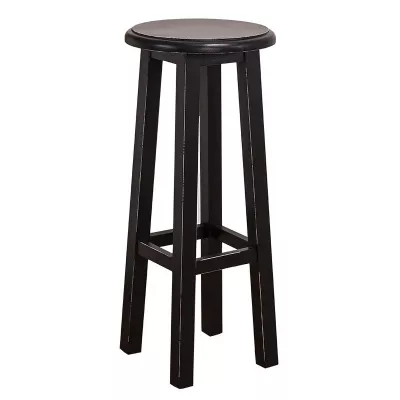 Tabouret de bar en pin massif assise ronde et sans dossier - Chester