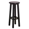 Tabouret de bar en pin massif assise ronde et sans dossier - Chester