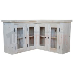 Placard mural de cuisine en angle en pin massif - Melrose