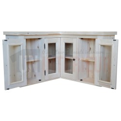 Placard mural de cuisine en angle en pin massif - Melrose