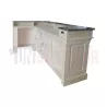 Comptoir de bar d'angle en pin massif 240cm x 140cm avec espace Frigo, retour à gauche - Chester