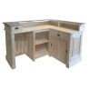 Comptoir de bar d'angle en pin massif 240cm x 140cm avec espace Frigo, retour à gauche - Chester