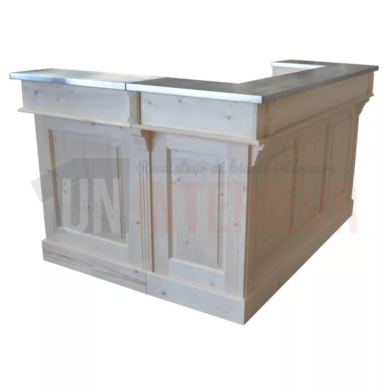 Bar d'angle 180cm x 140cm en pin massif - CHR