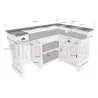 Comptoir de bar d'angle en pin massif 180cm x 140cm avec espace frigo, retour à droite - Chester