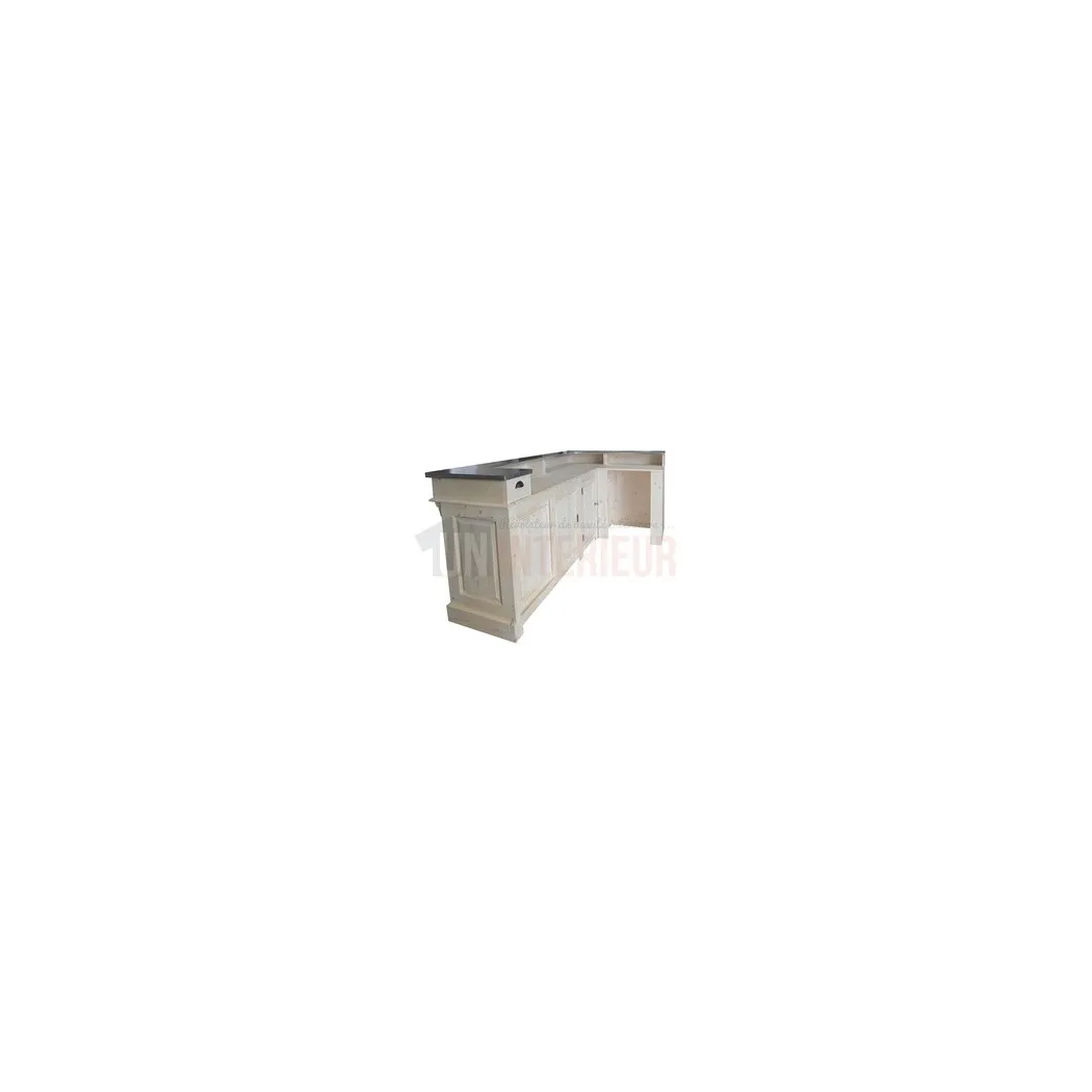Bar d'angle 240cm x 140cm en pin massif - CHR