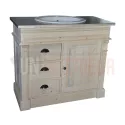 Meuble de salle de bain 3 tiroirs, en pin massif, 1 vasque - Chester
