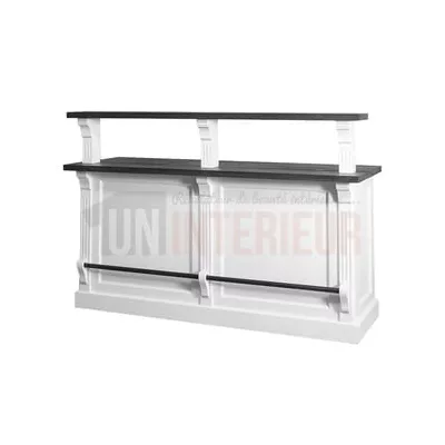 Comptoir en pin massif 180cm type passe-plat de cuisine (90cm de haut) - Chester