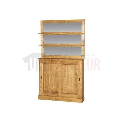 Meuble fond de comptoir de bar en pin massif 120cm - Glasgow