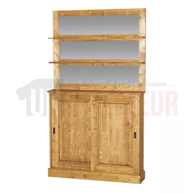 Meuble fond de comptoir de bar en pin massif 120cm - Glasgow