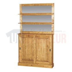 Meuble fond de comptoir de bar en pin massif 120cm - Glasgow