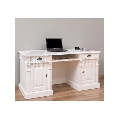 Comptoir de bar d'angle de 300cm x 140cm avec espace frigo en pin massif, retour à gauche - Chester