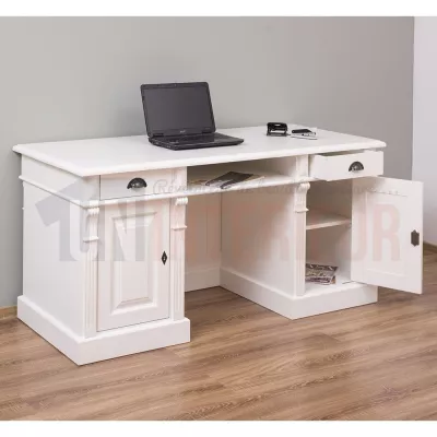 Grand meuble bureau de 160cm en pin massif - President