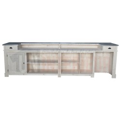 Comptoir de bar CHR en pin massif 360cm avec espace Frigo - Chester