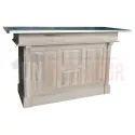 Ilot central de cuisine haut en chêne massif 180cm - Chester