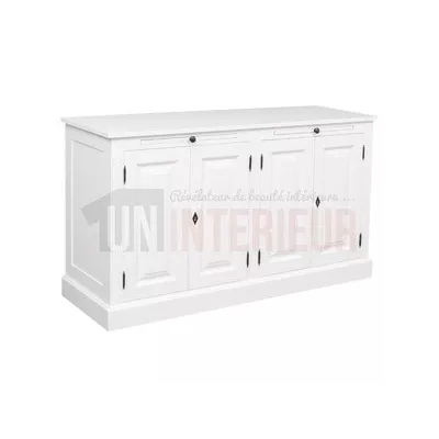 Grand meuble fond de bar en pin massif de 382cm avec portes coulissantes - Chester