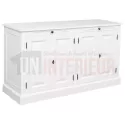 Buffet 4 portes en pin massif avec 2 tirettes - Straight
