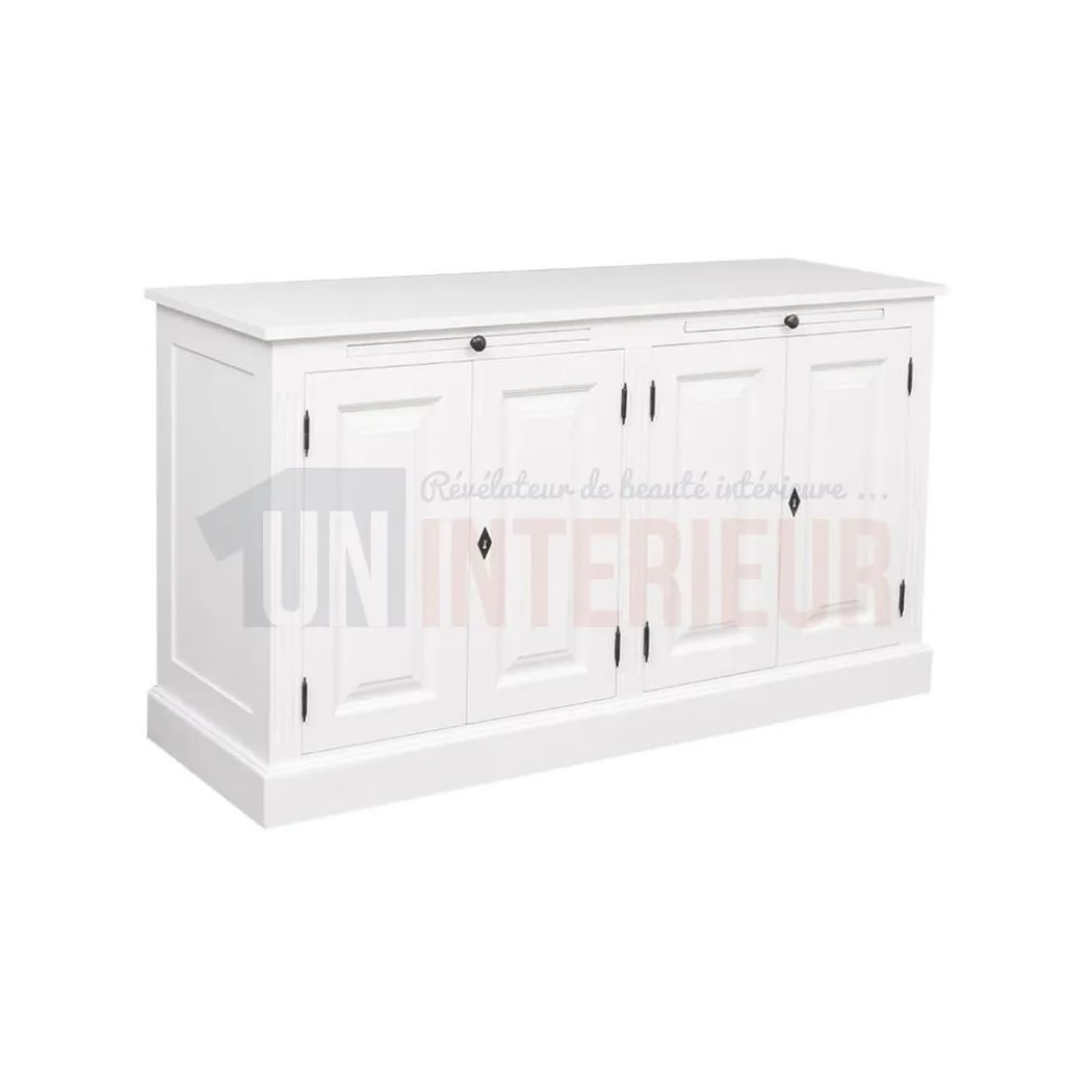 Buffet 4 portes en pin massif avec 2 tirettes - Straight