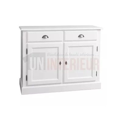 Buffet 4 portes en pin massif avec 2 tirettes - Straight