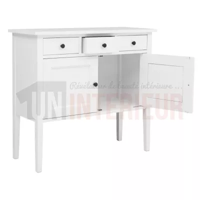 Rangement design 2 portes, 3 tiroirs en pin massif - Up