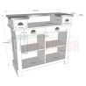 Meuble bar 120cm en pin massif - Chester