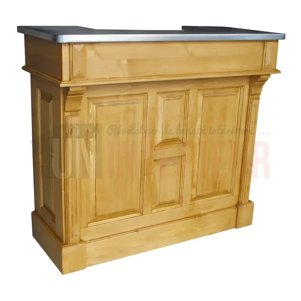 Meuble bar 120cm en pin massif - Chester