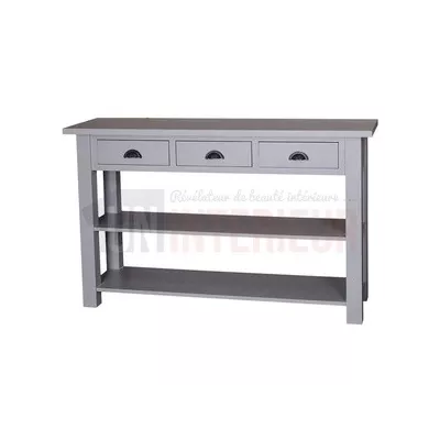 Grande console en pin massif, 3 tiroirs - Guildford