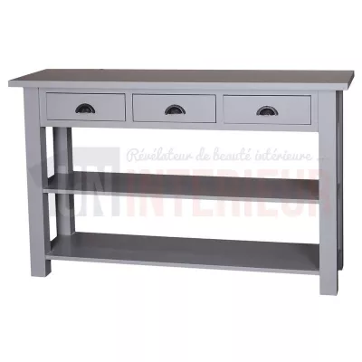 Grande console en pin massif, 3 tiroirs - Guildford